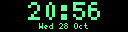 The panel's big clock with the date underneath